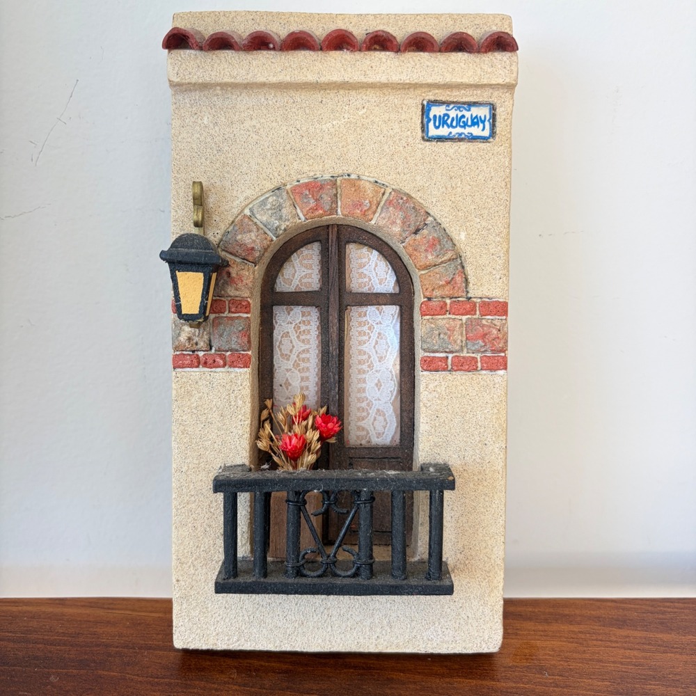 Handcrafted Uruguay Souvenir Wall Plaque 3D Miniature Balcony Architectural Art